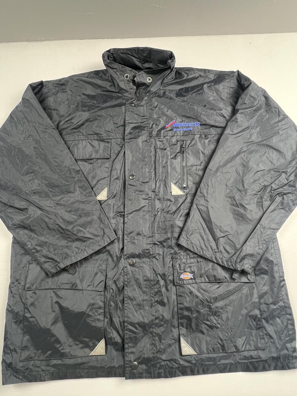 Dickies Coat Mens M Black Worcester Bosch Logo Jacket Workwear Light Weight